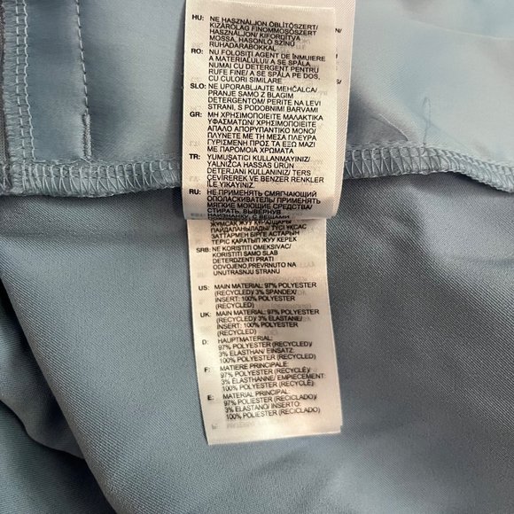 NEW ADIDAS BLUE TANK DRESS MEDIUM H37804 SATIN MINI SPAGHETTI STRAP WHITE NWT - Picture 7 of 7